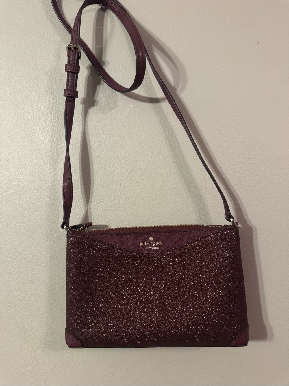 kate spade Plum Glitter Crossbody Bag